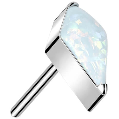 Titan Diamantform Opal Zirkonia Push-In