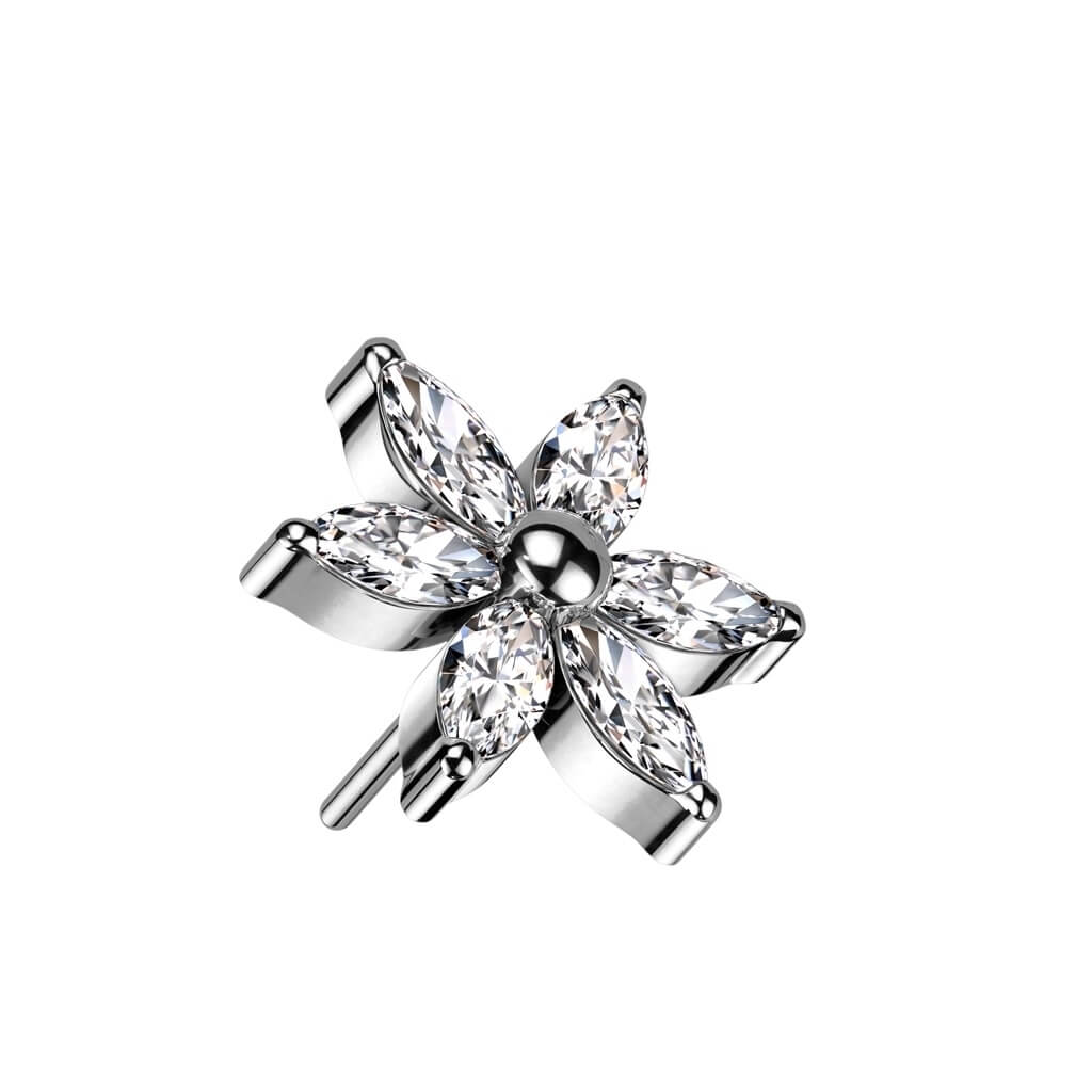 Top Flower 6 Marquise Cut Zirconia Push-In