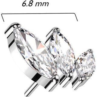 Titanium top marquise cut zirconia Push-In