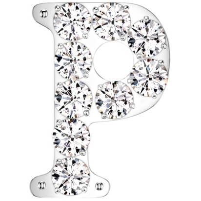 Titanium top alphabet initial zirconia Push-In