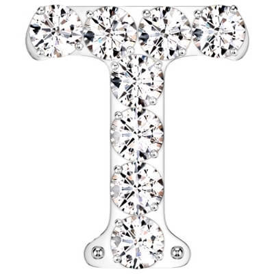 Titanium top alphabet initial zirconia Push-In