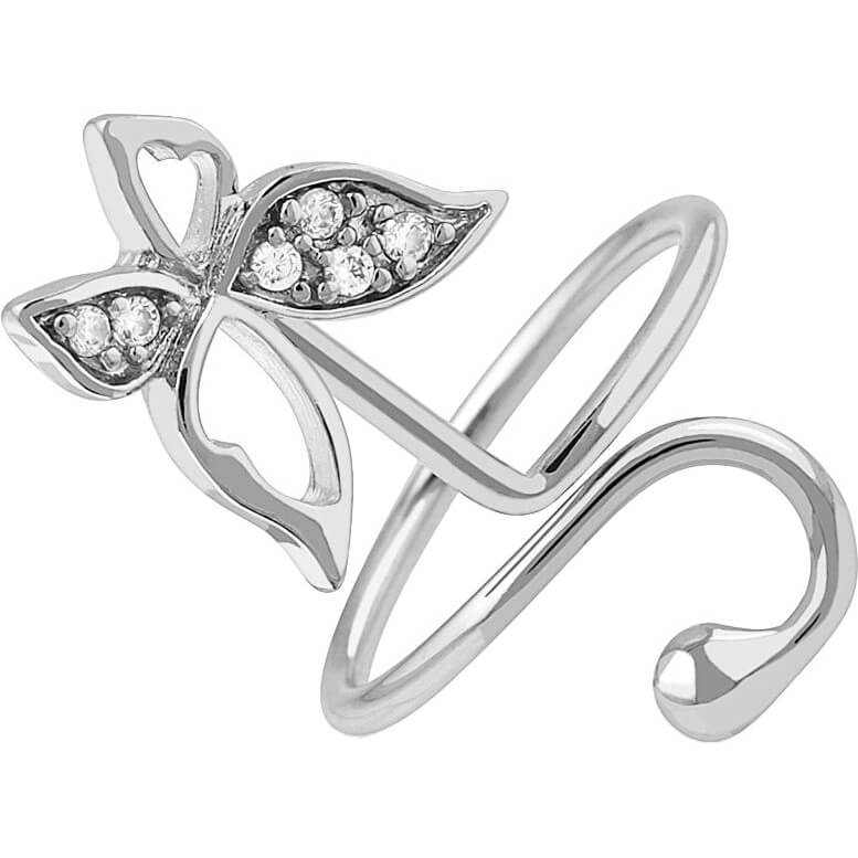 Butterfly Adjustable Zirconia Silver