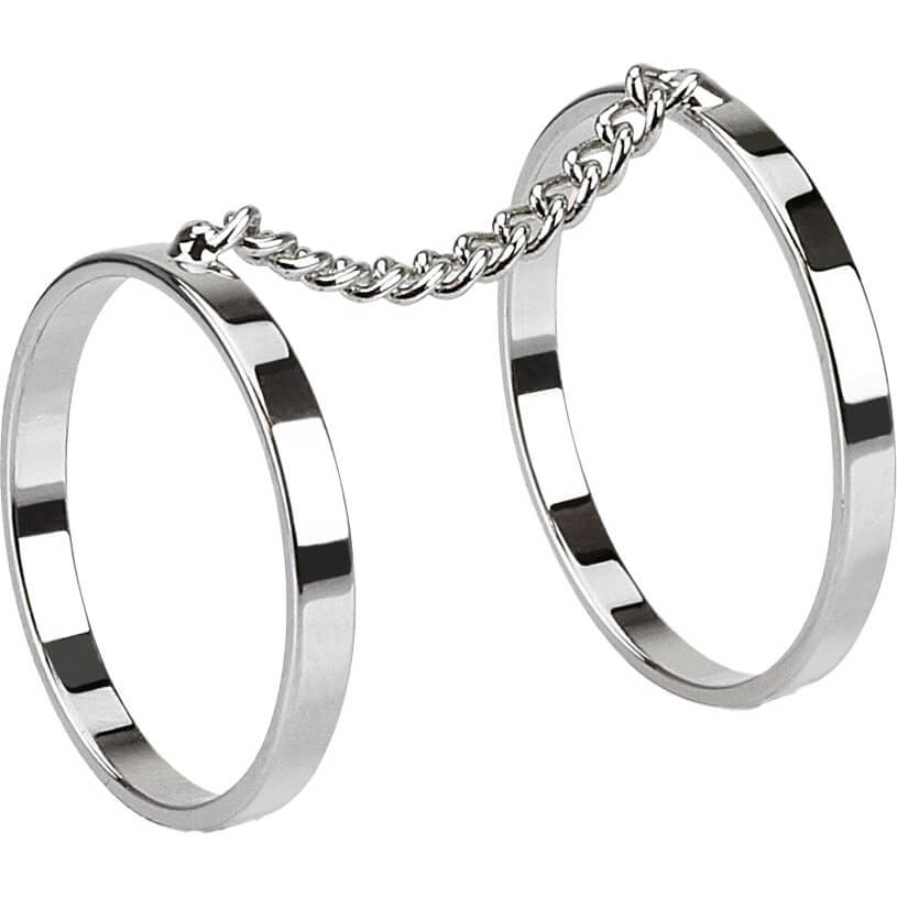 Doppelring Kette Silber