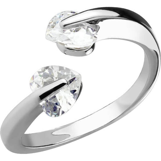 Heart Zirconia Adjustable Silver