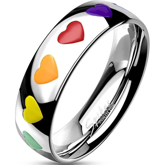 Argento con cuori arcobaleno