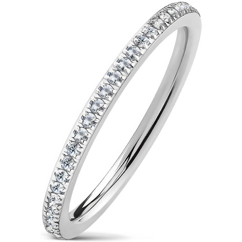 Anneau Zircone Argent