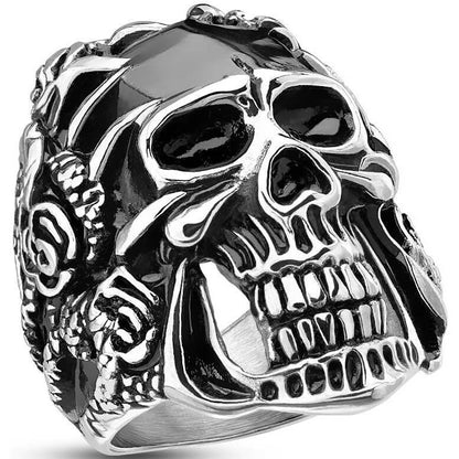 Totenkopf Schwarz Silber