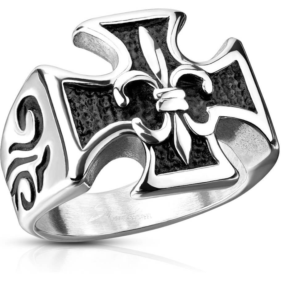 Iron Cross Fleur de Lis Silver