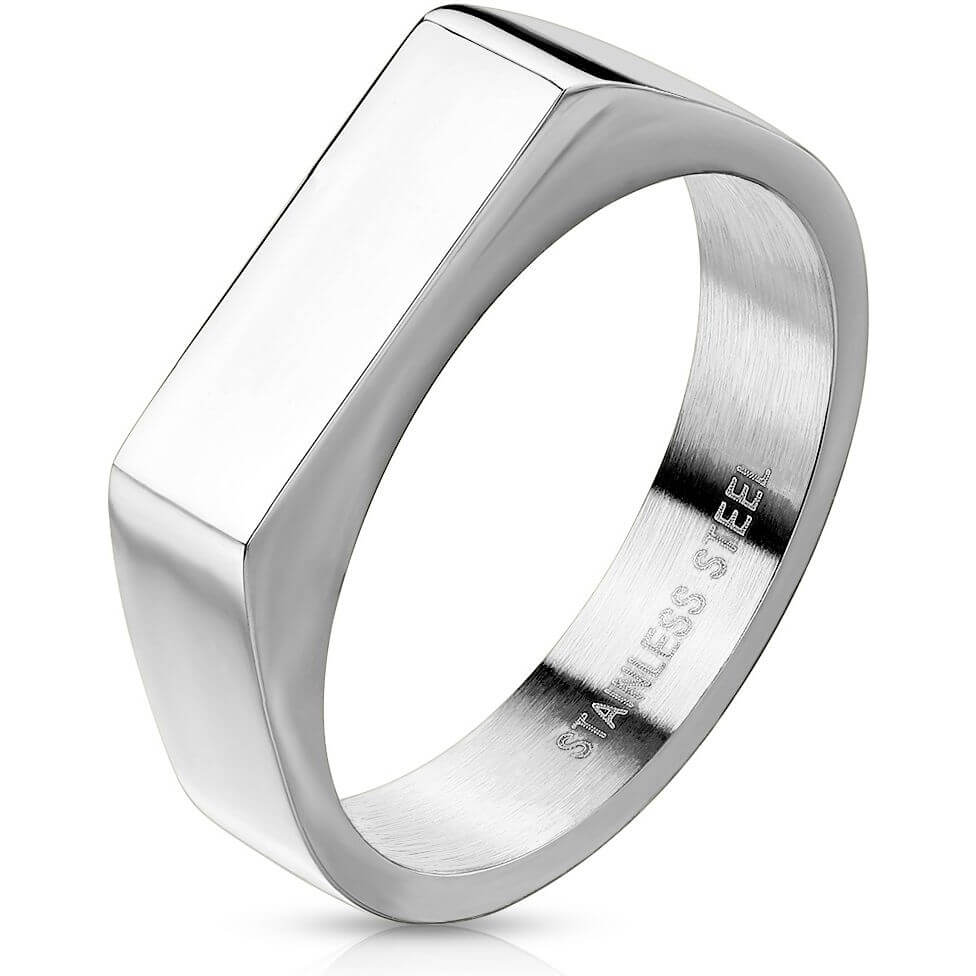 Anneau Rectangle Argent