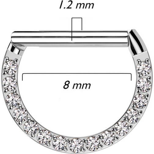 Anello Piercing  Zirconi Clicker