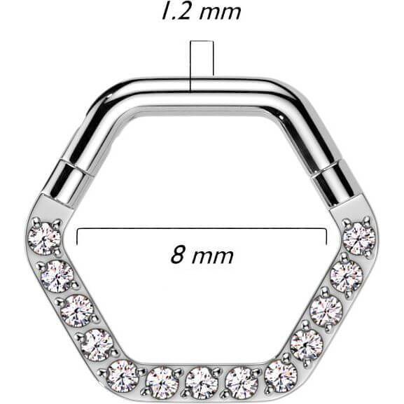 Anello Piercing Zirconi Clicker