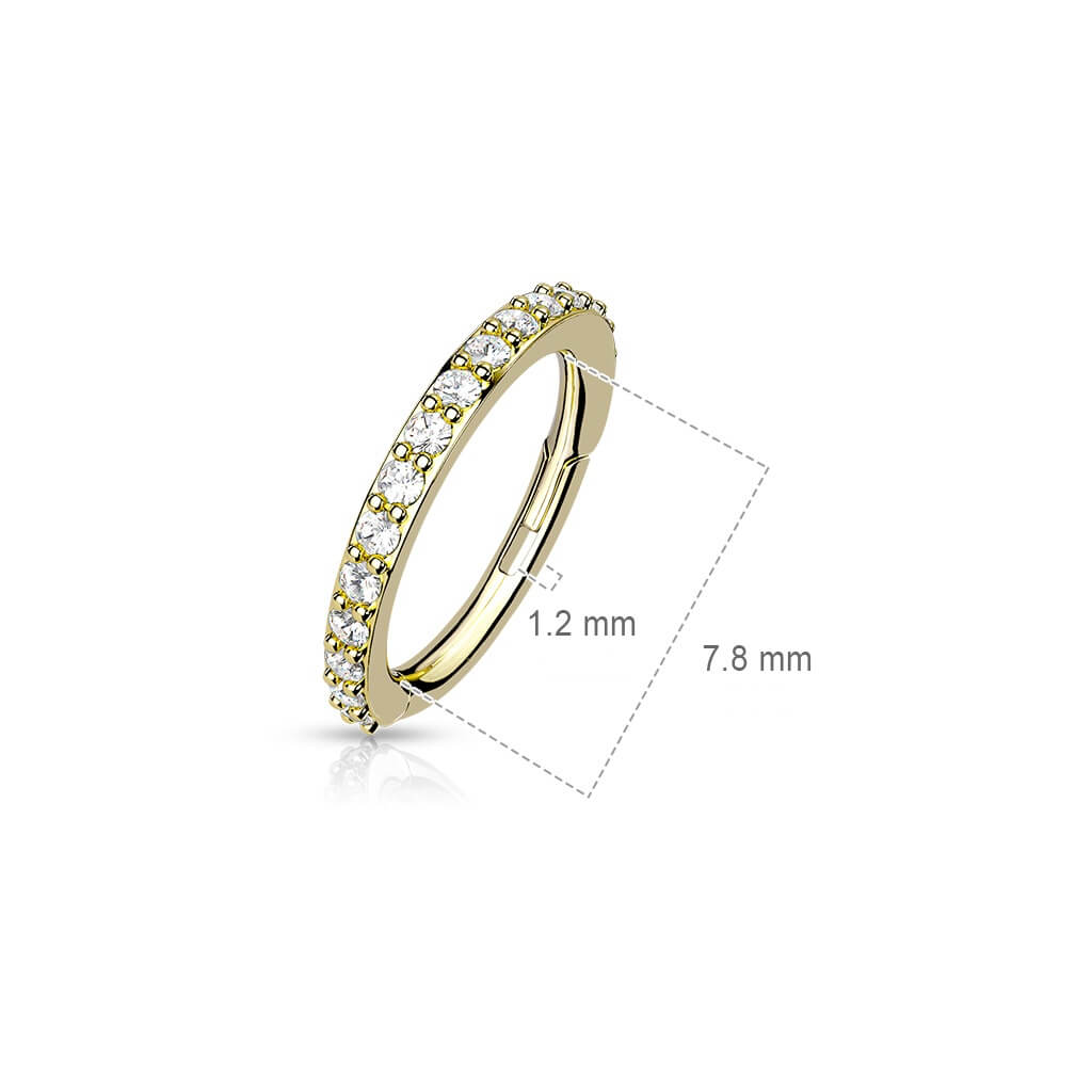 Anello Piercing Zirconi Clicker