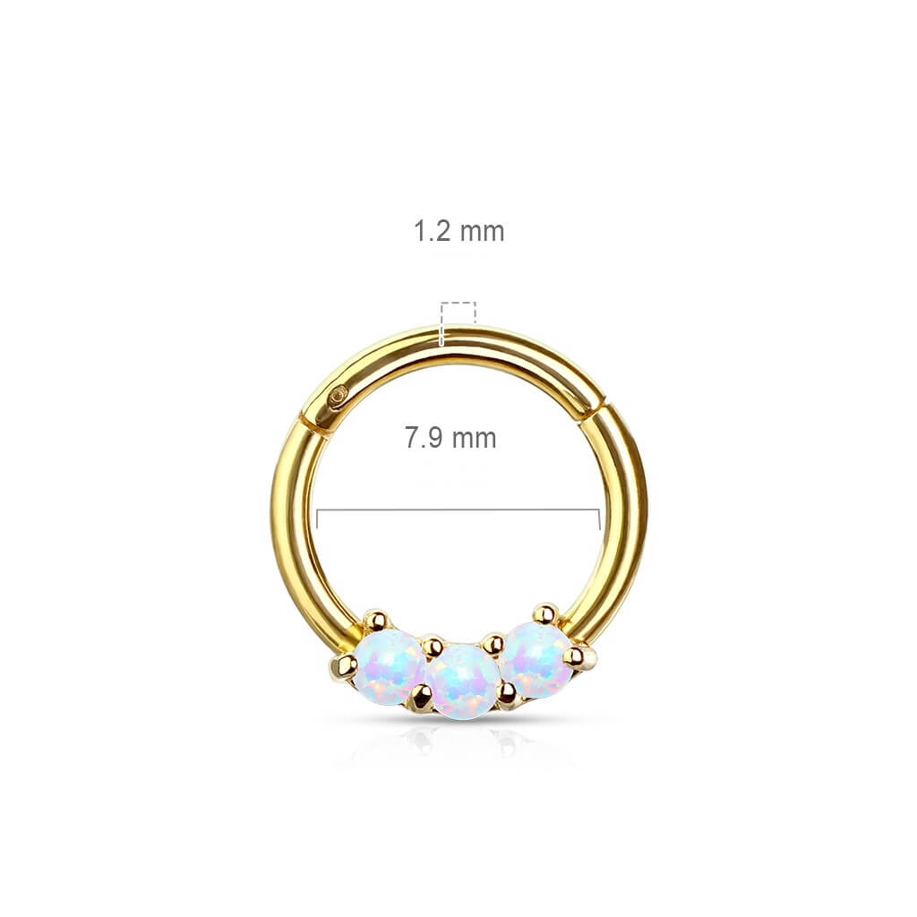 Anello Piercing 3 opali Clicker