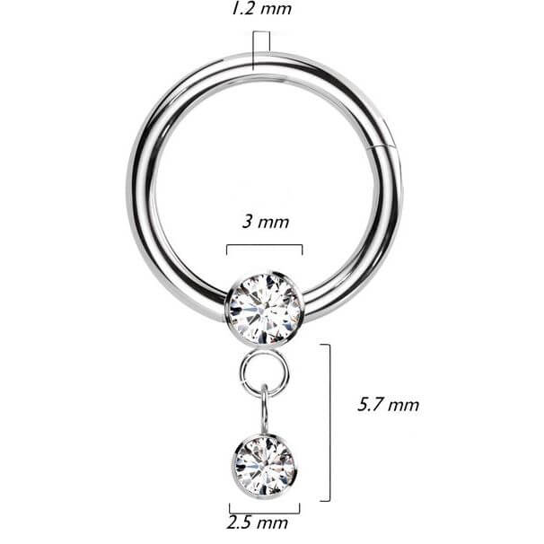 Titanium Ring dangle zirconia Clicker