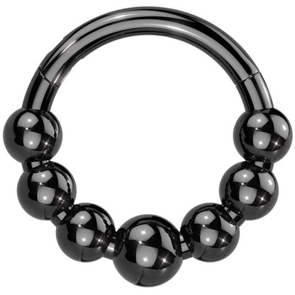 Titanium Ring 7 beaded balls Clicker