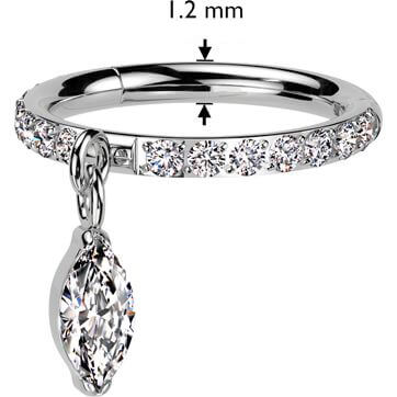 Titan Ring Zirkonia Marquise Schliff Anhänger Segment 