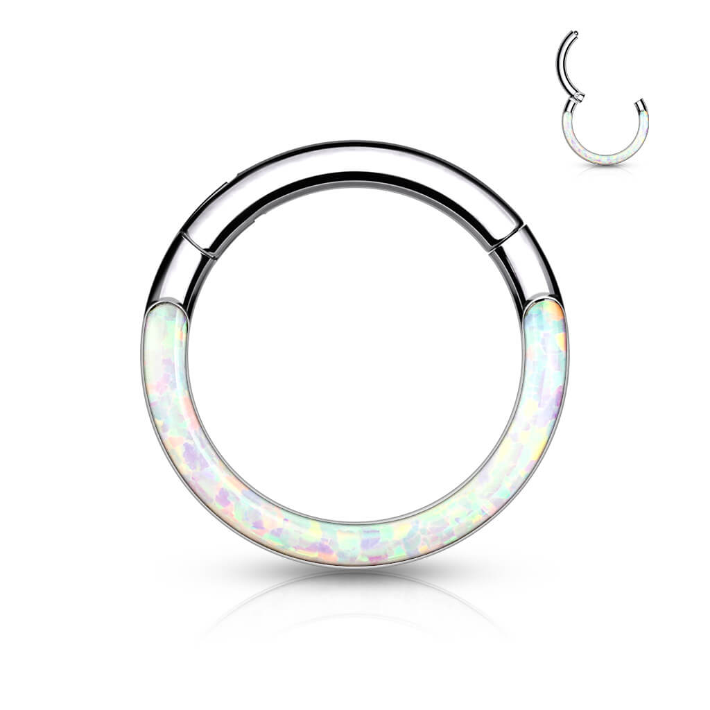 Titanium Ring Opal Clicker