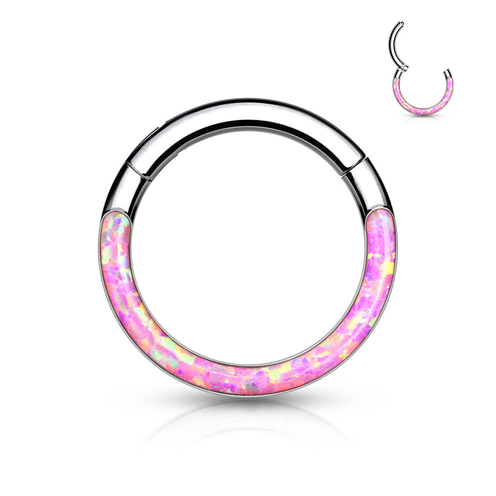 Titanium Ring Opal Clicker