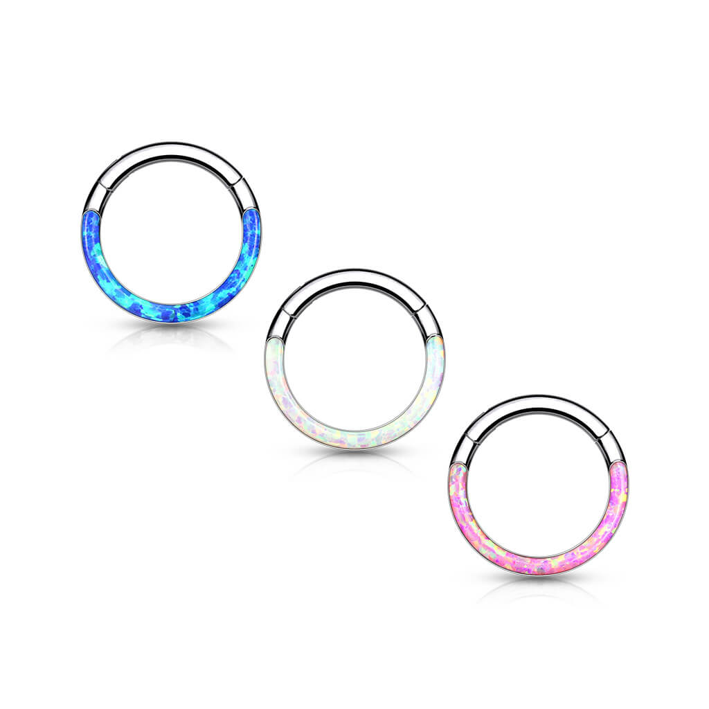 Titanium Ring Opal Clicker