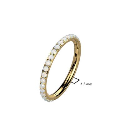 Titanio Anillo Circonita Clicker