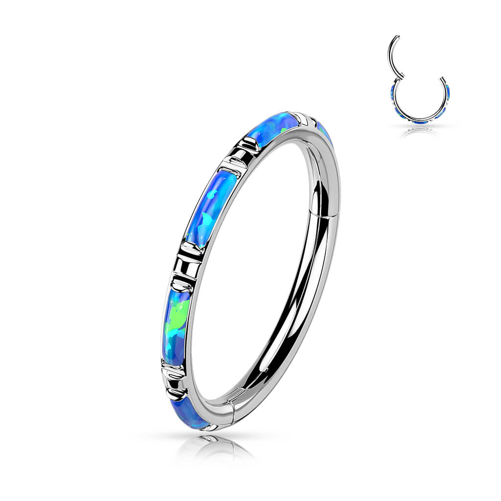 Titanium Ring Opal Clicker