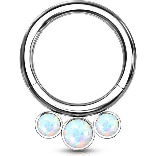 Titan Ring Kugel 3 Opal Silber Clicker