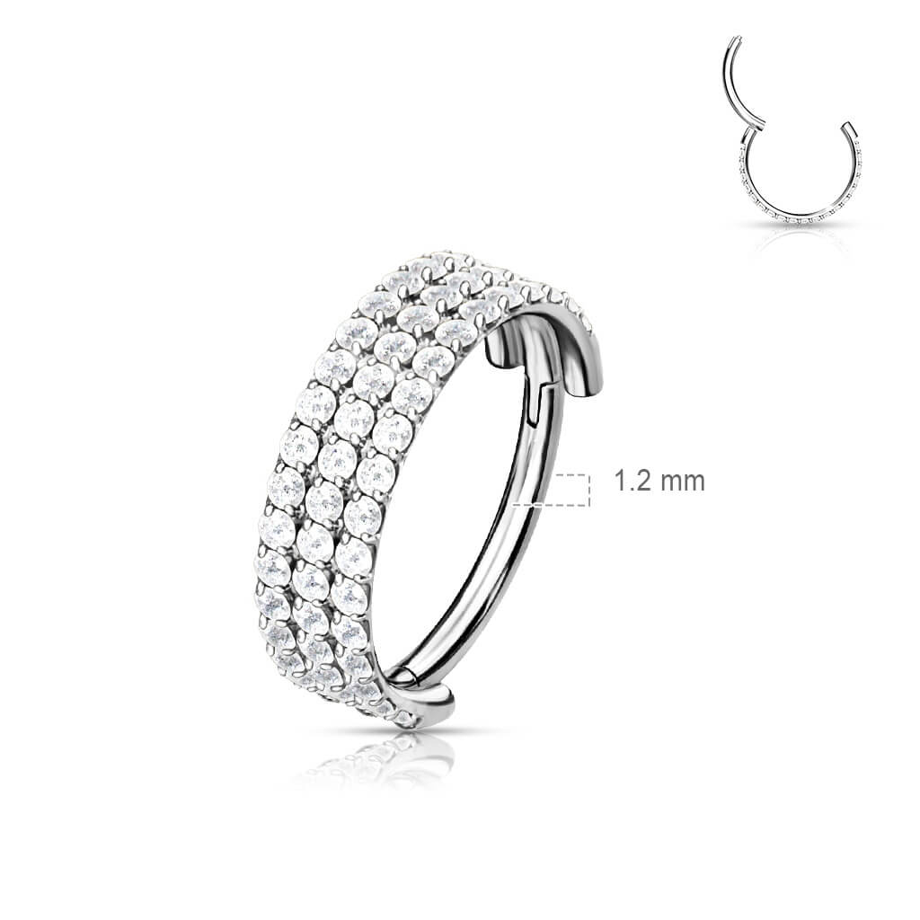 Titanio Anillo Circonita Clicker