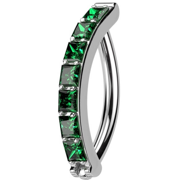 Titanium Ring zirconia pave setting Clicker