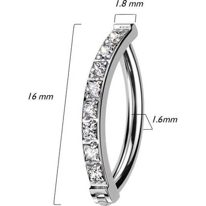 Titanium Ring zirconia pave setting Clicker