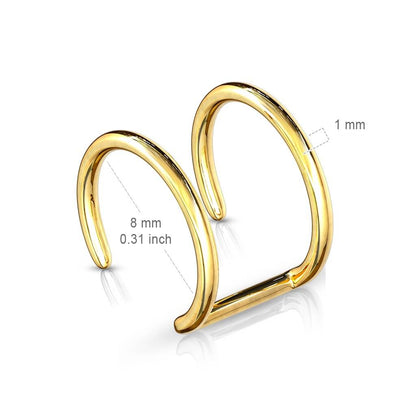 Fake Ear Piercing Double Line Bendable