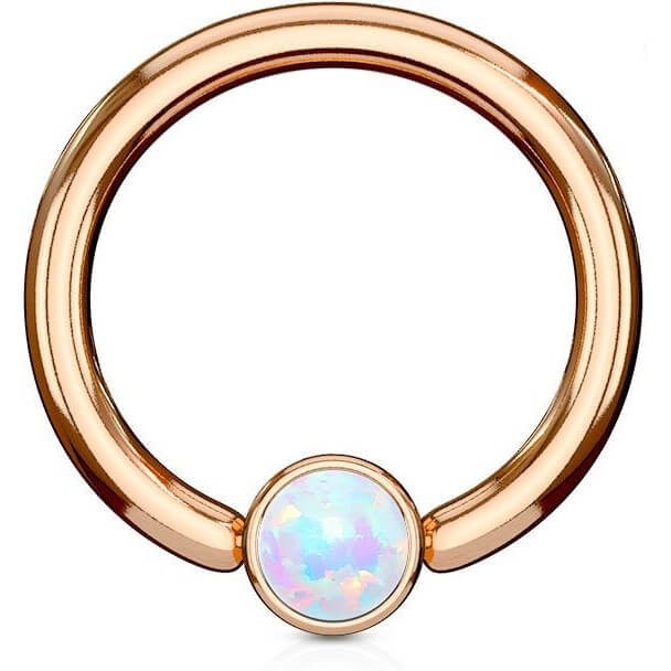 Ring Flat Opal Captive Bead