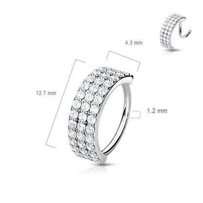 Ring Trible Line Zirconia Bendable