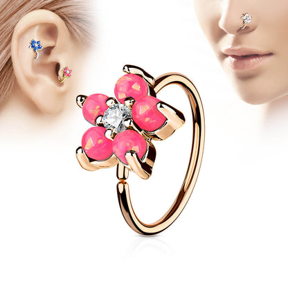 Anillo Flor Circonita Flexible