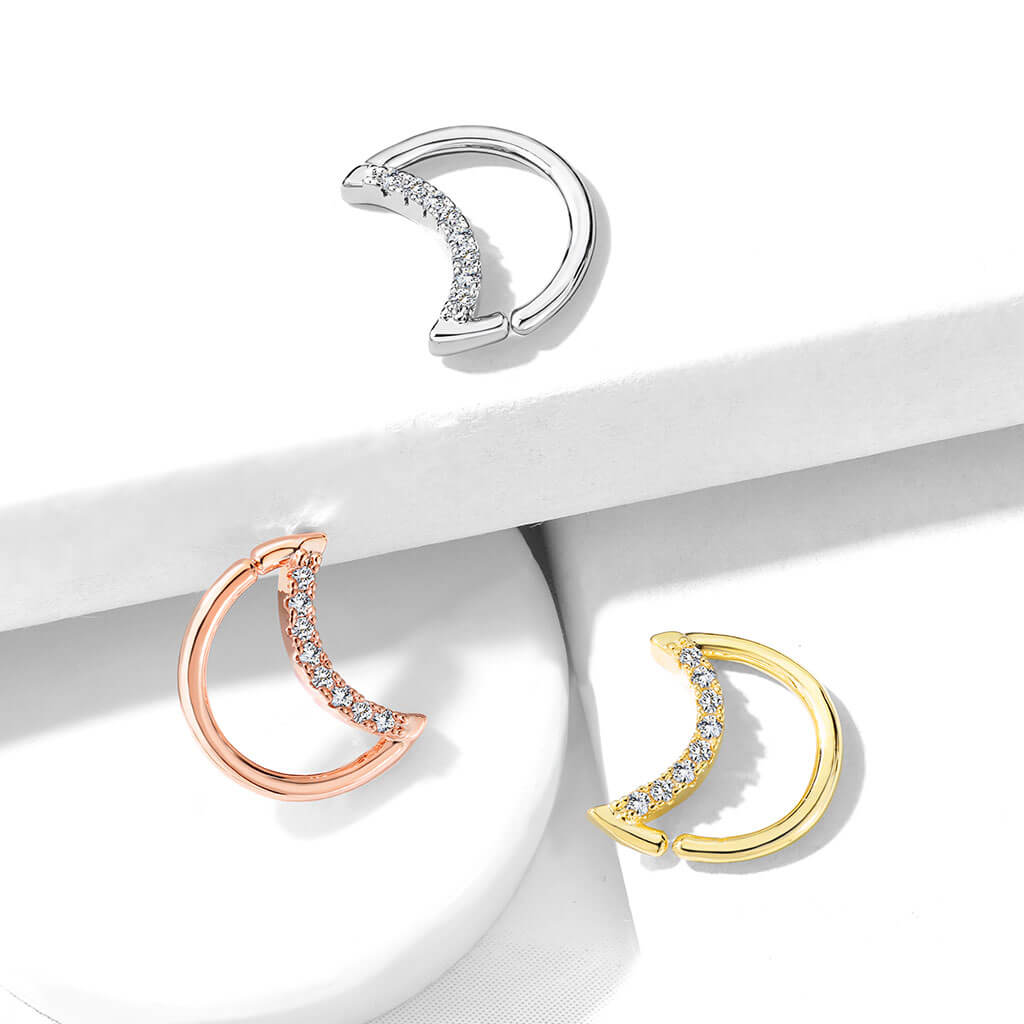 Anillo Circonita Luna Flexible