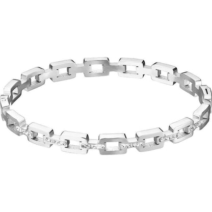 Bracelet liens carrés en zircone sertis pave