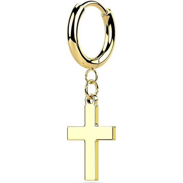 Boucle d'Oreille Pendentif Croix Cliqueur