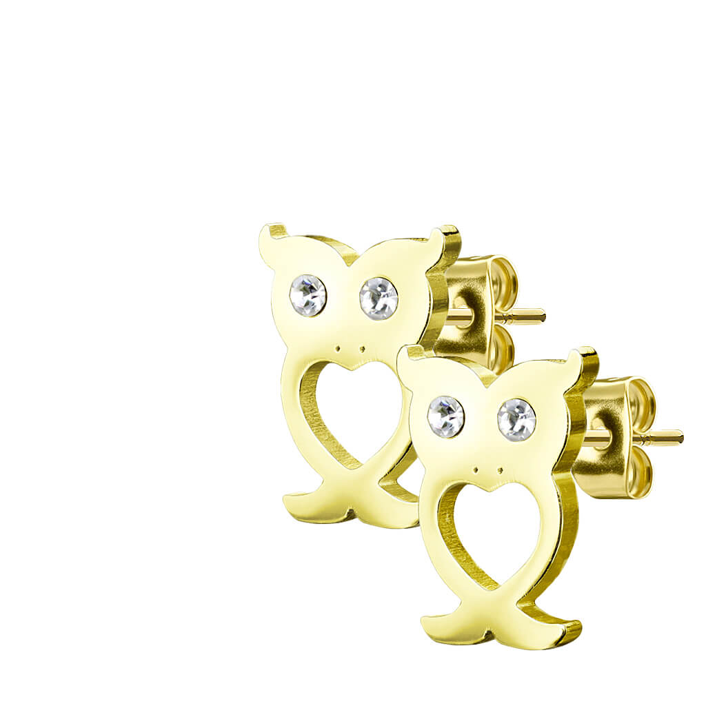 Bouton d'Oreille Hibou Zirconia