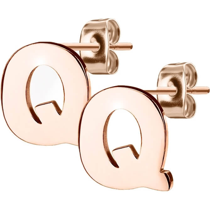 Bouton d'Oreille Lettres A-Z Or Rose