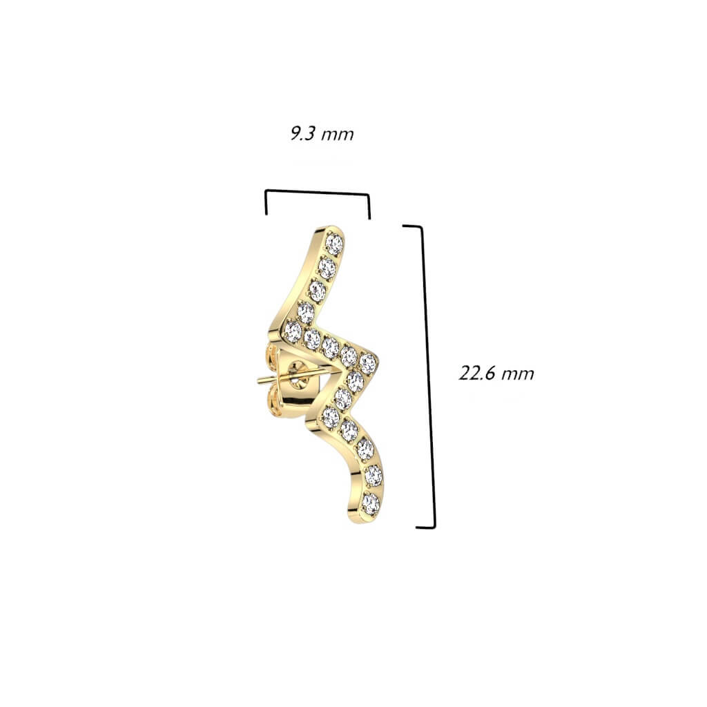 Bouton d'Oreille Vague Zircone