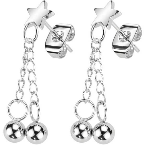 Star Ball dangle Silver