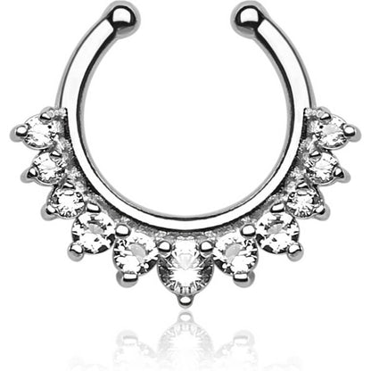 Fake Nose Piercing Septum 11 Zirconia Bendable