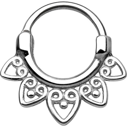 Septum Clicker Tribal Argent Cliqueur