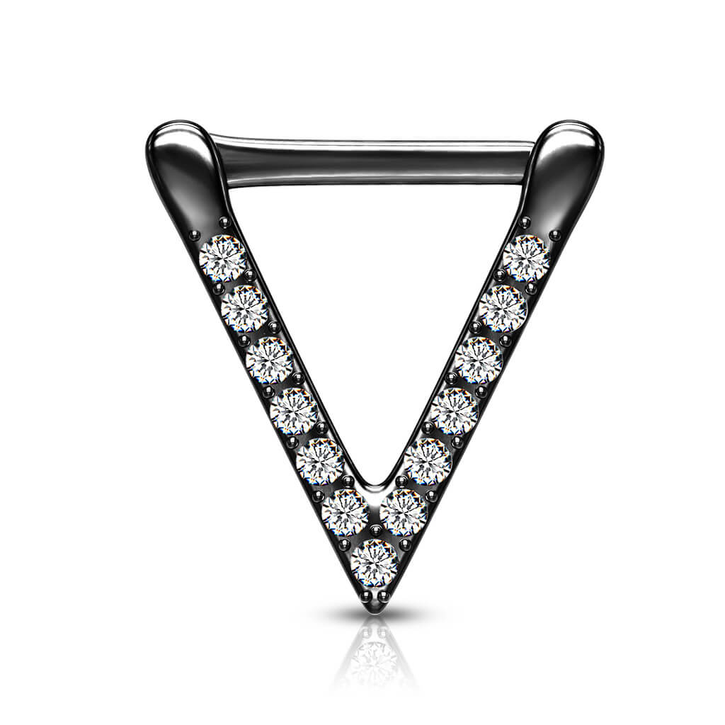 Piercing Septum  Clicker triangolo di zirconi Clicker