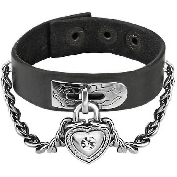 Bracelet Chaînes Cadena Cœur Noir