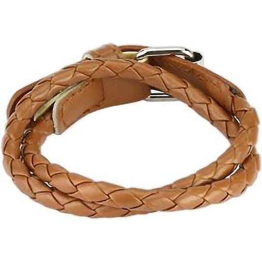 Bracelet Double Tresse Marron