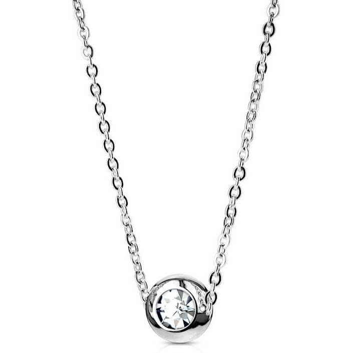 Collier Bille Zircone Argent