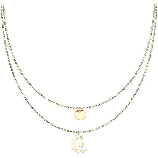 Collier Étoile Lune Rond Superposé