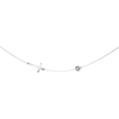 Collier zircone taillée en croix