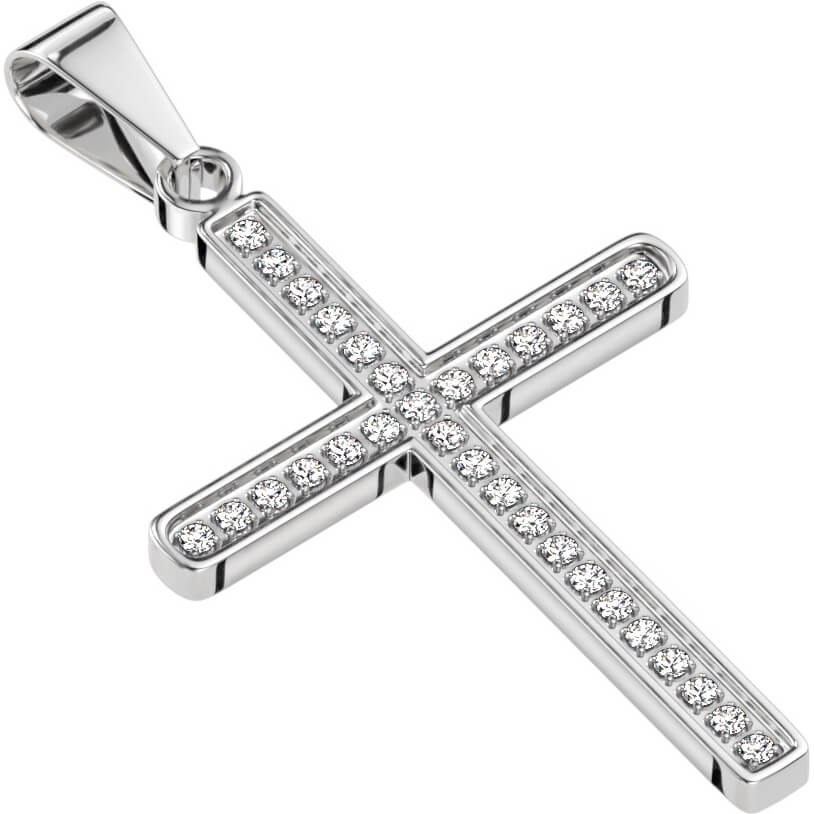 Collier Croix Zircone