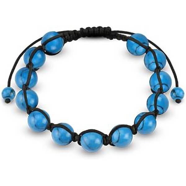 Bracelet Chaîne de Perles Turquoise Pierre Semi-précieuse